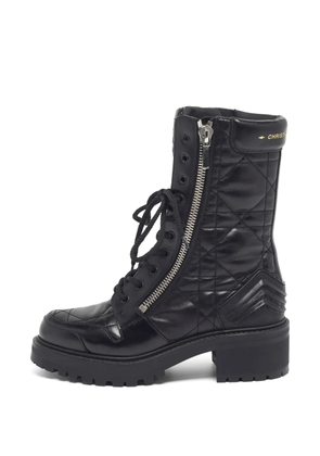 Christian Dior Pre-Owned D-Leader Cannage combat boots - Black