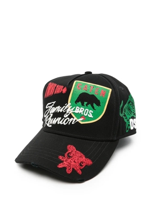 DSQUARED2 patch-detail distressed baseball cap - Black