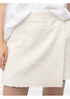BOSS bouclé wrap-front shorts - Neutrals