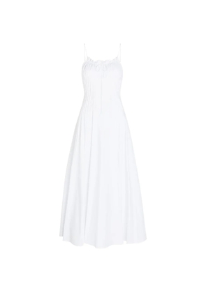 STAUD Margi ruffled pleated midi dress - White