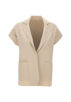 Kangra knitted rolled-sleeve blazer - Neutrals