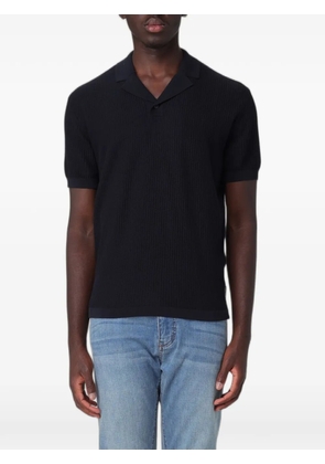 Emporio Armani ribbed-knit polo shirt - Blue