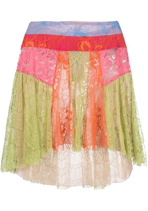 DSQUARED2 chantilly-lace asymmetric skirt - Green