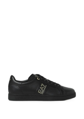 Ea7 Emporio Armani logo-print leather sneakers - Black