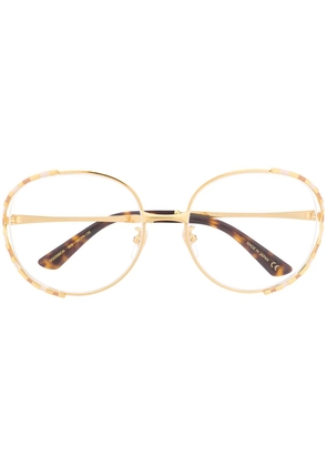 Gucci Eyewear round frame glasses - Gold