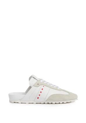 Marni white nappa leather and suede Softy Soccer slip-on sneakers