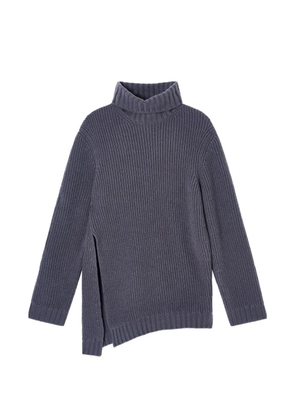 Giorgio Armani asymmetric ribbed-knit sweater - Blue