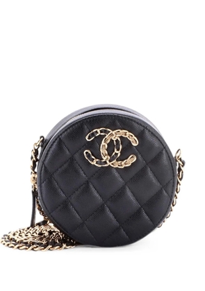 CHANEL Pre-Owned French New Wave Round Clutch with Chain Quilted Caviar crossbody bag - Black