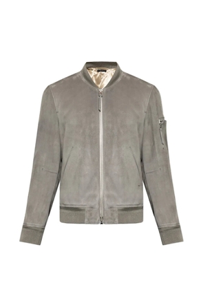 TOM FORD suede bomber jacket - Grey