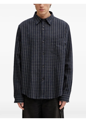 Wales Bonner London check-pattern long-sleeve shirt - Blue