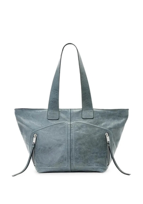 AllSaints crinkled-leather tote bag - Blue