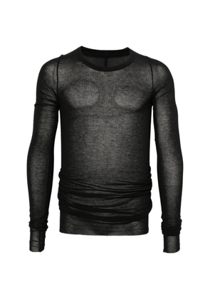 Rick Owens ribbed-texture long-sleeved T-shirt - Black