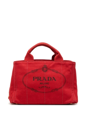 Prada Pre-Owned 2013-2026 Small Canvas Canapa Logo satchel - Red