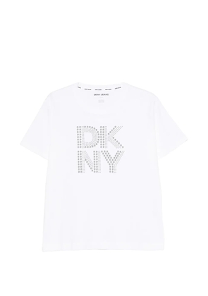 DKNY crystal-embellished logo-print T-shirt - White