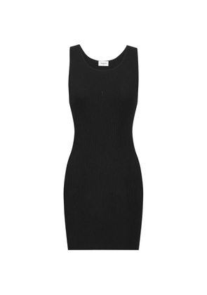 Saint Laurent Cassandre ribbed-knit dress - Black