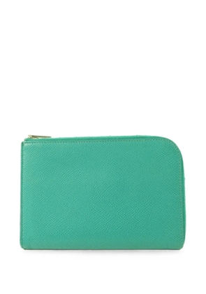 Hermès Pre-Owned 2016 leather zipper long wallet - Green