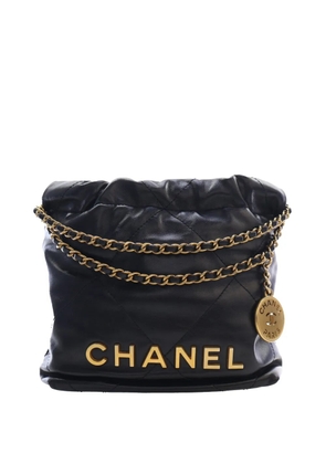 CHANEL Pre-Owned 2021-2026 Mini Shiny Calfskin 22 Handbag satchel - Black
