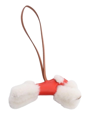 Hermès Pre-Owned 2025 Milo Lambskin and Shearling Budy Bag Charm key chain - Red