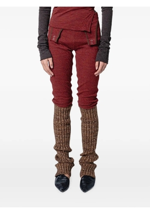 Muller Of Yoshiokubo garter-detail crinkled-effect leggings - Red