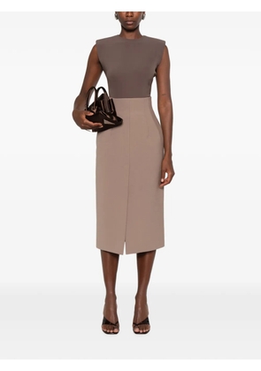 Mugler padded-shoulder sleeveless bodysuit - Brown