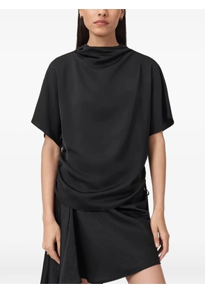 AllSaints Leslie ruched cowl-neck top - Black