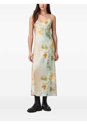 AllSaints Bryony floral-print slip midi dress - Neutrals
