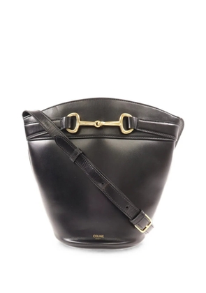 Celine Pre-Owned Horsebit leather bucket bag - Black