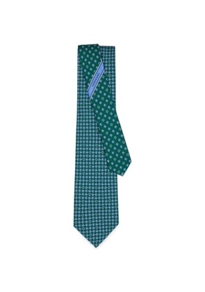Ferragamo Turtles-print silk tie - Green