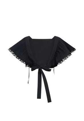 Alberta Ferretti pleated floral-appliqué top - Black
