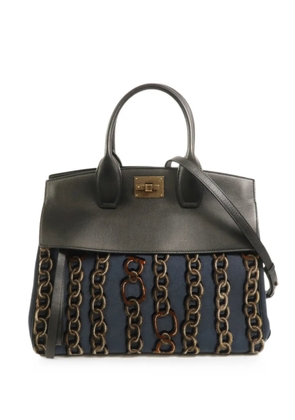 Ferragamo Pre-Owned Studio chain-print tote bag - Blue