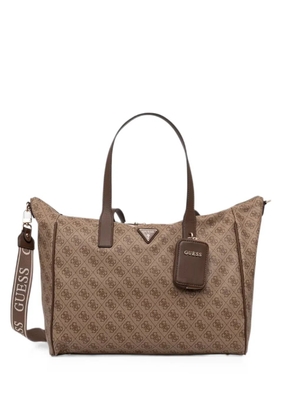 GUESS USA monogram-print logo-plaque tote bag - Neutrals