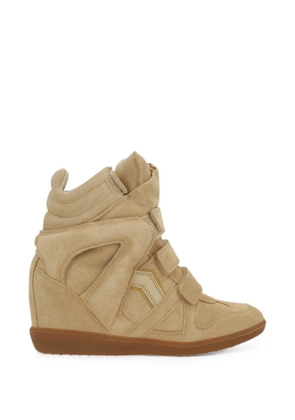 ISABEL MARANT Bekett touch-strap wedge sneakers - Neutrals