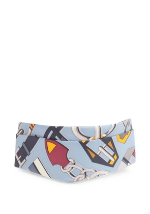 Hermès Pre-Owned silk graphic-print hairband - Blue