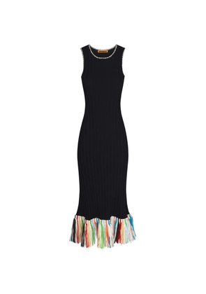 Simon Miller Thea fringe-trim midi dress - Black