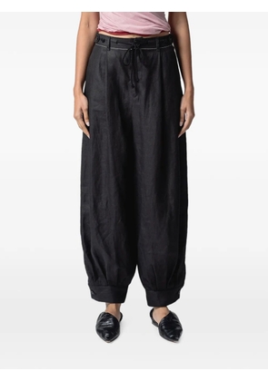 Muller Of Yoshiokubo drawstring-waist tapered trousers - Black