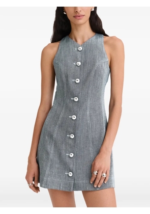 Matthew Bruch button-up racerback mini dress - Blue
