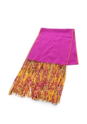 Hermès Pre-Owned 2000s fringe silk scarf - Purple