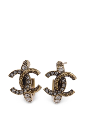 CHANEL Pre-Owned interlocking-CC hoop earrings - Gold