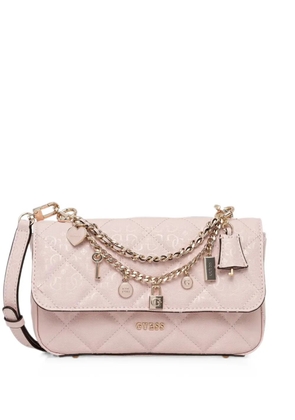 GUESS USA quilted charm-embellished shoulder bag - Pink