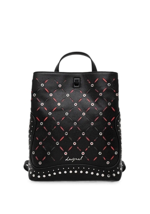 Desigual small eyelet-embellished studded backpack - Black