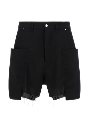 Rick Owens Stefan frayed-hem cargo shorts - Black
