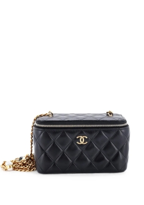 CHANEL Pre-Owned Classic Vanity Case with Resin Pearl Chain Quilted Lambskin Small clutch bag - Black