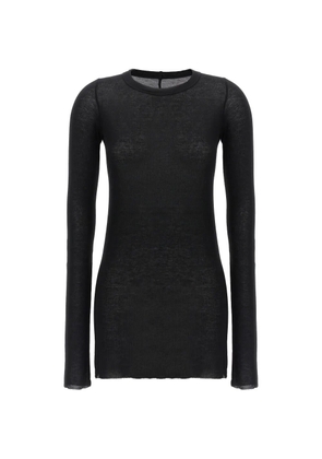 Rick Owens Tower Rib LS T raw-cut T-shirt - Black