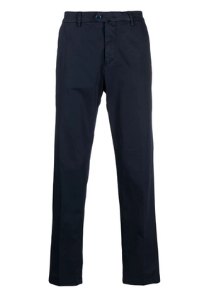 Kiton off-centre button straight-leg trousers - Blue
