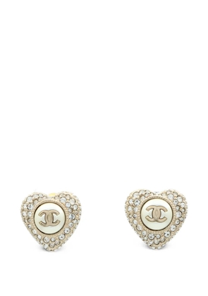 CHANEL Pre-Owned CC heart-shaped earrings - Gold