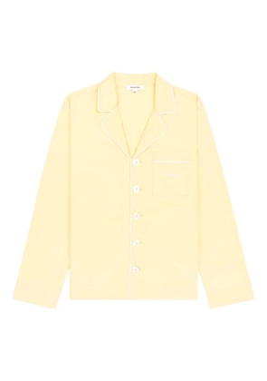 Sporty & Rich Serif Logo-embroidered pajama shirt - Yellow