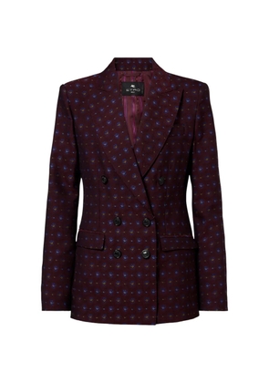 ETRO double-breasted jacquard-pattern blazer - Red