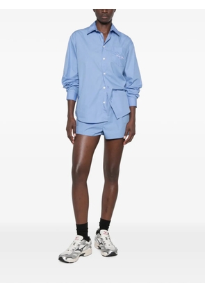 Sporty & Rich logo-embroidered chest-pocket shirt - Blue