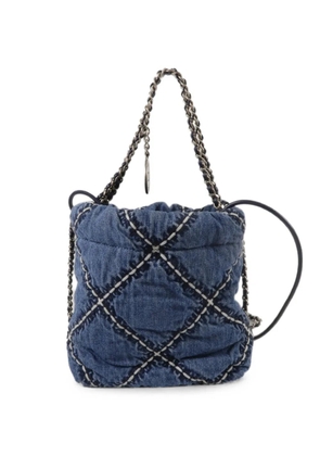 CHANEL Pre-Owned 22 mini logo-detail chain shoulder bag - Blue