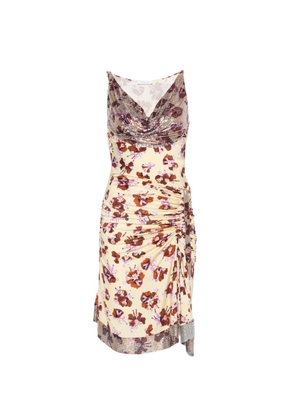 Rabanne floral-print mini dress - Neutrals